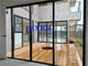 Airtightness double glazed black color external aluminum sliding patio doors With sliding screen