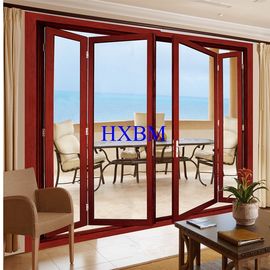 Firm Structure Aluminium Doors With Wooden Finish For Unobstructed Views