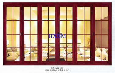 Timber Look Aluminium Doors With Wooden Finish With 6063 -T5 Aluminum Profile