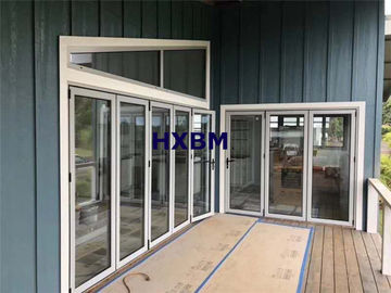 Anodized Glass Aluminum Folding Doors Electrophoresis EPDM For Building