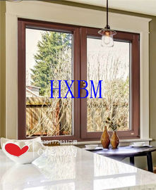 Customized Color Double Glazed 70mm Frame wood Clad aluminum Windows for Middle East market