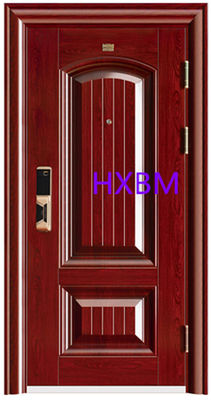 Wood Color Anti Theft Exterior Main Entry Steel Security Doors For Luxury Home