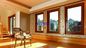 Space Saving Timber Casement Windows , Safety Wooden Double Glazed Windows For Dubai Market