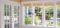 German Style Timber Doors And Windows , 68mm Frame Wood Casement Windows Good heat insulation